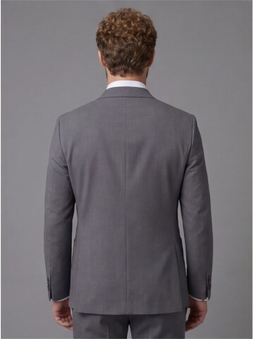 Anthracite Slim Fit Notch Lapel Suit with Patch Pockets