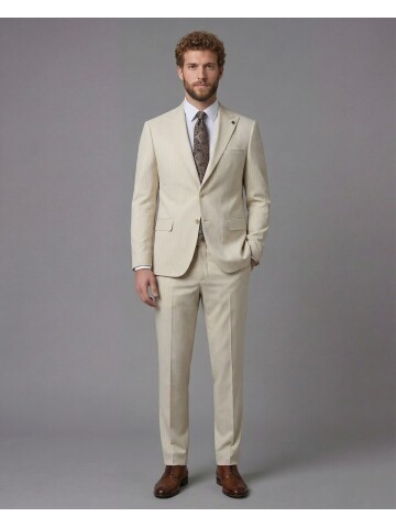 White Peak Lapel Comfort Fit Fully Lined Suit
