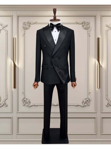 SUIT SARTORIA BLACK PEAK LAPEL TUXEDO 5654