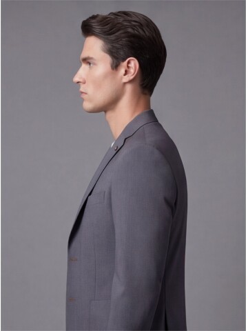 Gri Mono Yaka Performans Takım Elbise