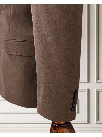 Brown Pinstripe Double-Breasted Men’s Suit