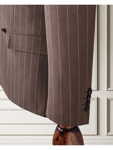 Brown Pinstripe Double-Breasted Men’s Suit
