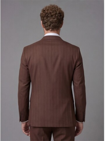 Terracotta Peak Lapel Comfort Fit Fully Lined Suit