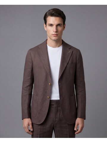 Dark Brown Notch Lapel Comfort Fit Suit with Patch Pockets