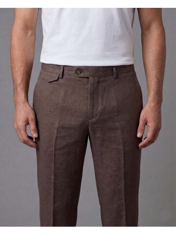 Dark Brown Notch Lapel Comfort Fit Suit with Patch Pockets