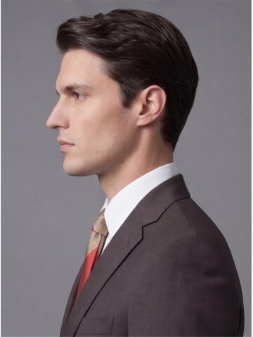 Koyu Kahverengi Mono Yaka İki Düğmeli Takım Elbise