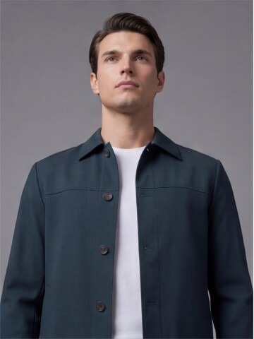 Koyu Yeşil Gömlek Yaka Spor Takım Elbise