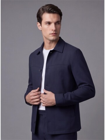 Lacivert Gömlek Yaka Spor Takım Elbise