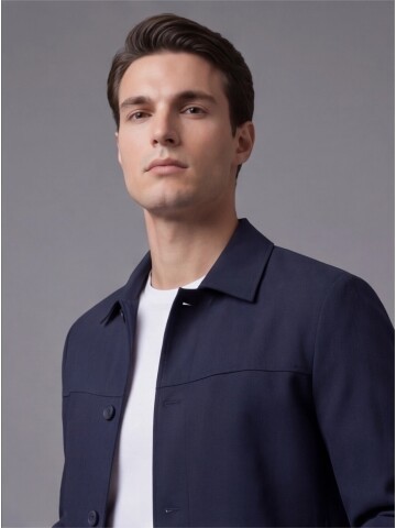 Lacivert Gömlek Yaka Spor Takım Elbise