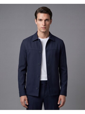 Lacivert Gömlek Yaka Spor Takım Elbise