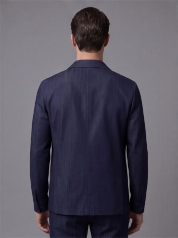 Lacivert İki Cep Çıt Çıt Kapaklı Performans Takım Elbise