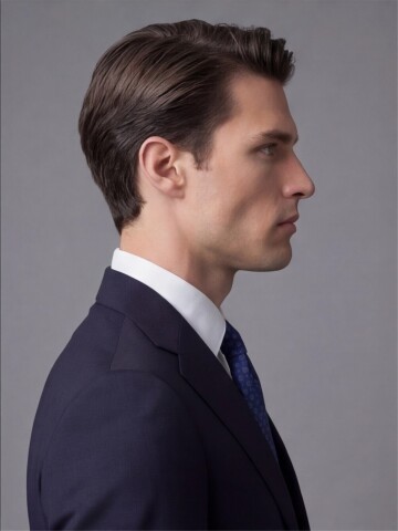 Lacivert Mono Yaka İki Düğmeli Slim Fit Takım Elbise