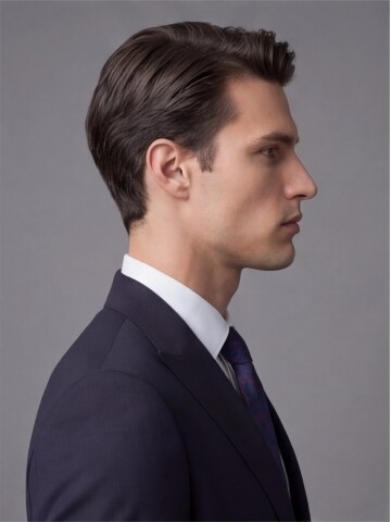 Lacivert Sivri Yaka İki Düğmeli Slim Fit Takım Elbise