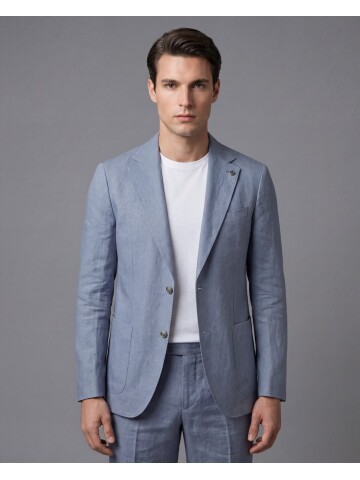 Blue Comfort Fit Notch Lapel Patch Pocket Suit