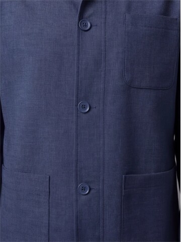 Blue Shirt Collar Buttoned Patch Pocket Suit