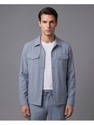 Blending modern safari inspiration with advanced performance fabric technology, this blue mens suit offers ultimate freedom of movement with its comf