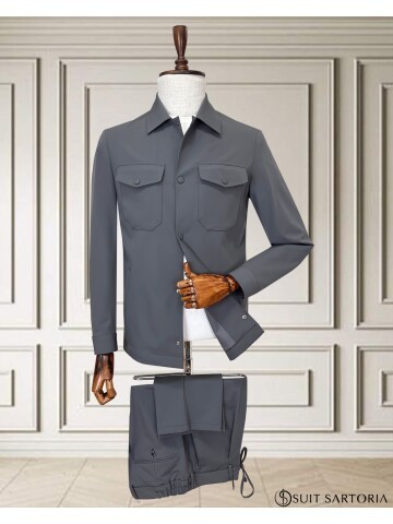Grey Men’s Sport Performance Set with Safari Pockets