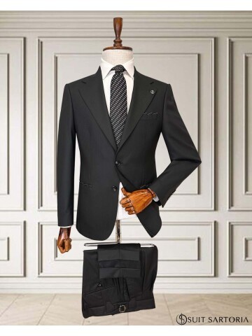 Mens Black Comfort Fit Suit