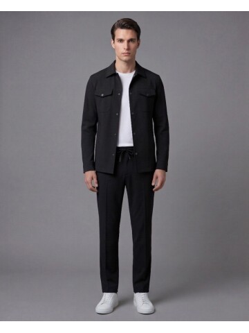 Black Safari Pocket Mens Sports Suit – Comfort Fit Performance Model