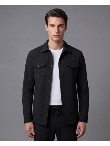 Black Safari Pocket Mens Sports Suit – Comfort Fit Performance Model