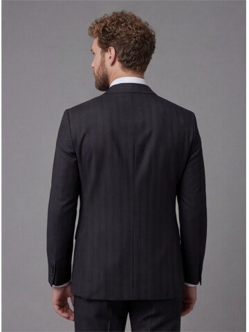 Black Peak Lapel Comfort Fit Mens Suit