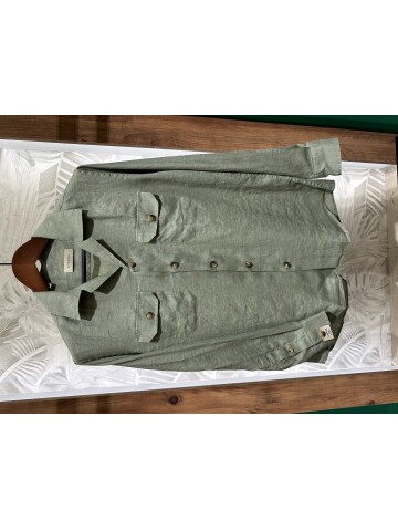SUIT SARTORIA LIGHT GREEN LINEN SHIRT 6108