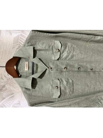 SUIT SARTORIA LIGHT GREEN LINEN SHIRT 6108