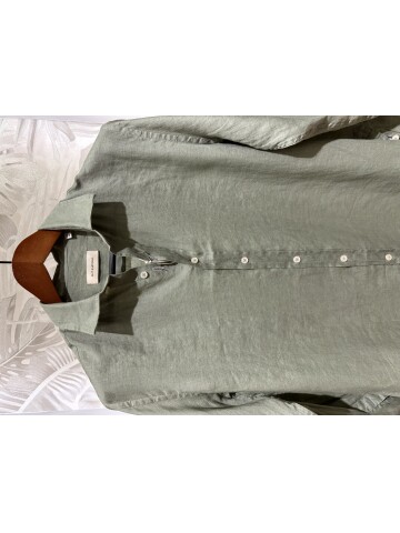 SUIT SARTORIA LIGHT GREEN LINEN SHIRT 6109
