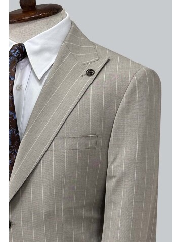 SUIT SARTORIA BEIGE STRIPED SUIT 2002/65