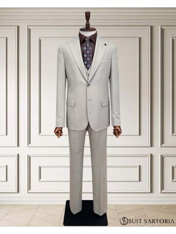 SUIT SARTORIA BEIGE VESTED SUIT 252014
