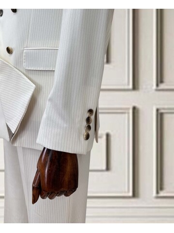 SUIT SARTORIA WHITE STRIPED DOUBLE-BREASTED SUIT 252016