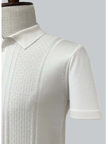 SUIT SARTORIA WHITE SHORT SLEEVE KNITWEAR T-SHIRT 9031