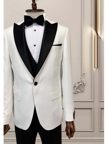 SUIT SARTORIA BEYAZ ŞAL YAKA ÇIKMA YAKA DAMATLIK 5063