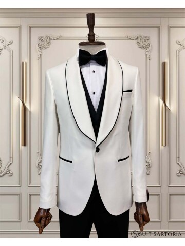 SUIT SARTORIA WHITE SHAWL LAPEL TUXEDO 5645