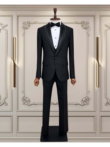 SUIT SARTORIA ÇIKMA YAKA SİYAH DAMATLIK 5063