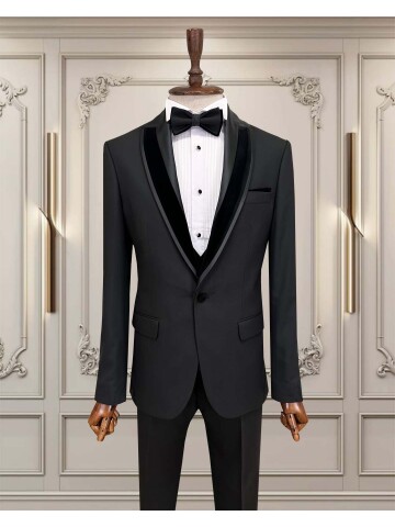 SUIT SARTORIA ÇIKMA YAKA SİYAH DAMATLIK 5063
