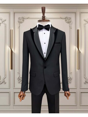 SUIT SARTORIA ÇIKMA YAKA SİYAH DAMATLIK 5063