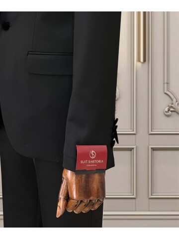 SUIT SARTORIA ÇIKMA YAKA SİYAH DAMATLIK 5063
