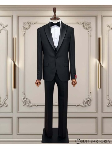 SUIT SARTORIA ÇIKMA YAKA SİYAH DAMATLIK 5063