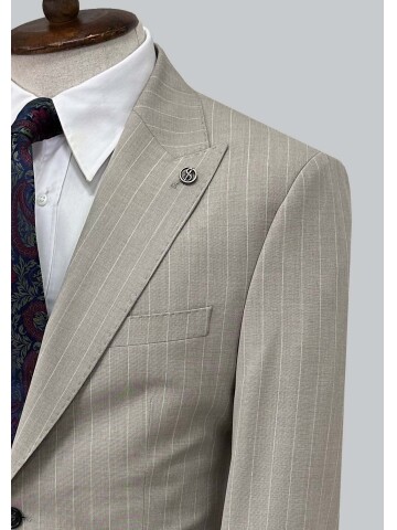 SUIT SARTORIA ÇİZGİLİ BEJ TAKIM ELBİSE 2002/51