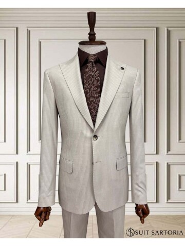 SUIT SARTORIA STRIPED BEIGE SUIT 252015