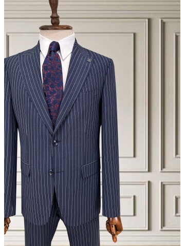 SUIT SARTORIA STRIPED NAVY BLUE SUIT 252024