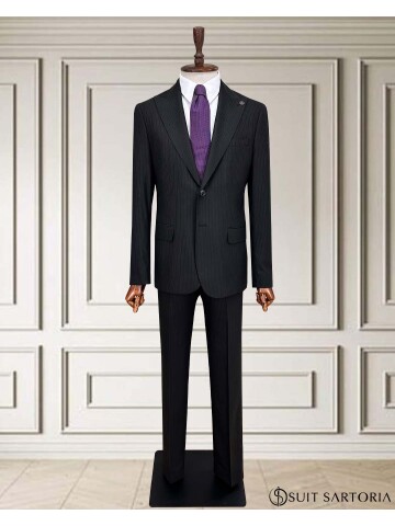 SUIT SARTORIA STRIPED BLACK SUIT 252015