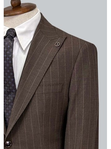 SUIT SARTORIA BROWN STRIPED SUIT 2002/65