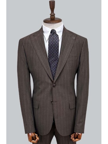 SUIT SARTORIA BROWN STRIPED SUIT 2002/65