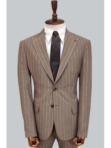 SUIT SARTORIA BROWN STRIPED SUIT 2002/65