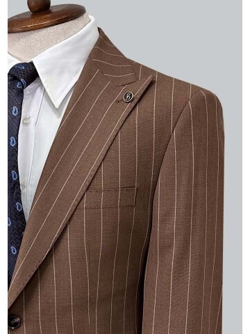 SUIT SARTORIA BROWN STRIPED SUIT 2002/65