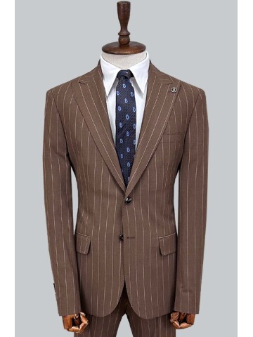 SUIT SARTORIA BROWN STRIPED SUIT 2002/65