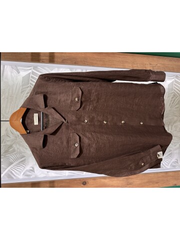 SUIT SARTORIA BROWN LINEN SHIRT 6108