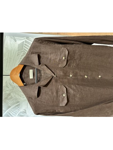 SUIT SARTORIA BROWN LINEN SHIRT 6108